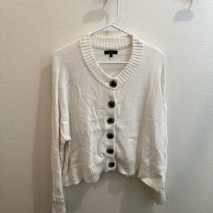 Quince Cream Cardigan with Button Accents